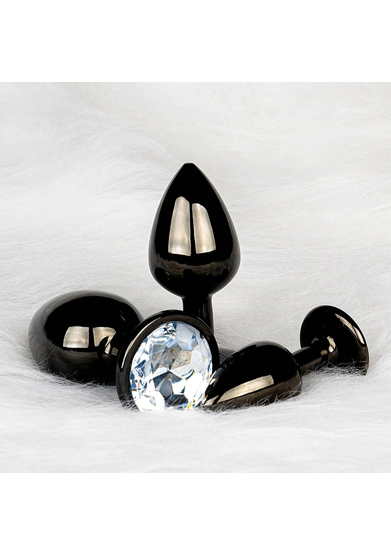 Round Gem Plug Black-Small