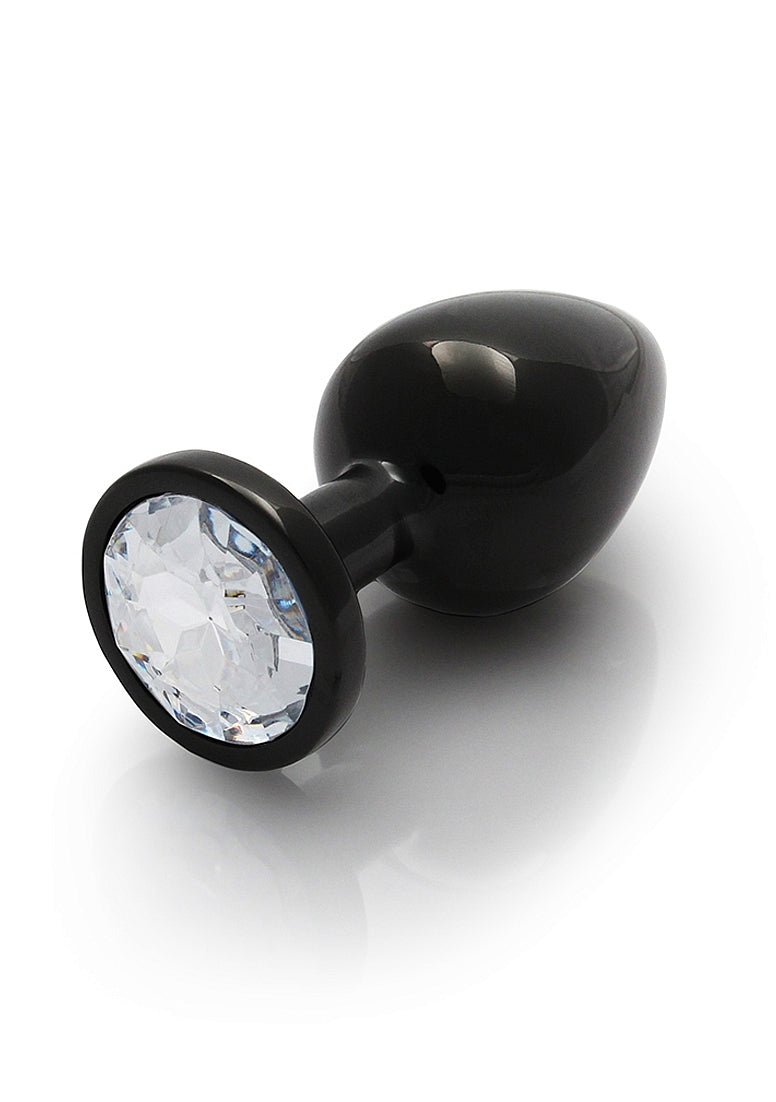 Round Gem Plug Black-Medium