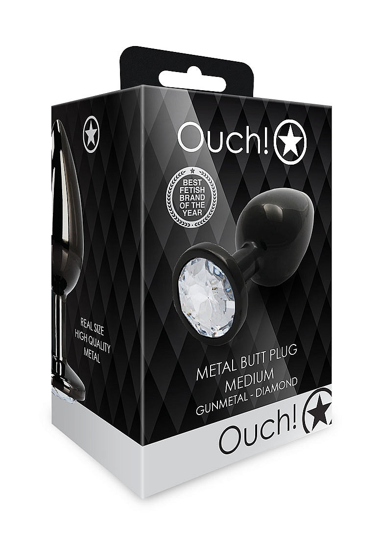 Round Gem Plug Black-Medium