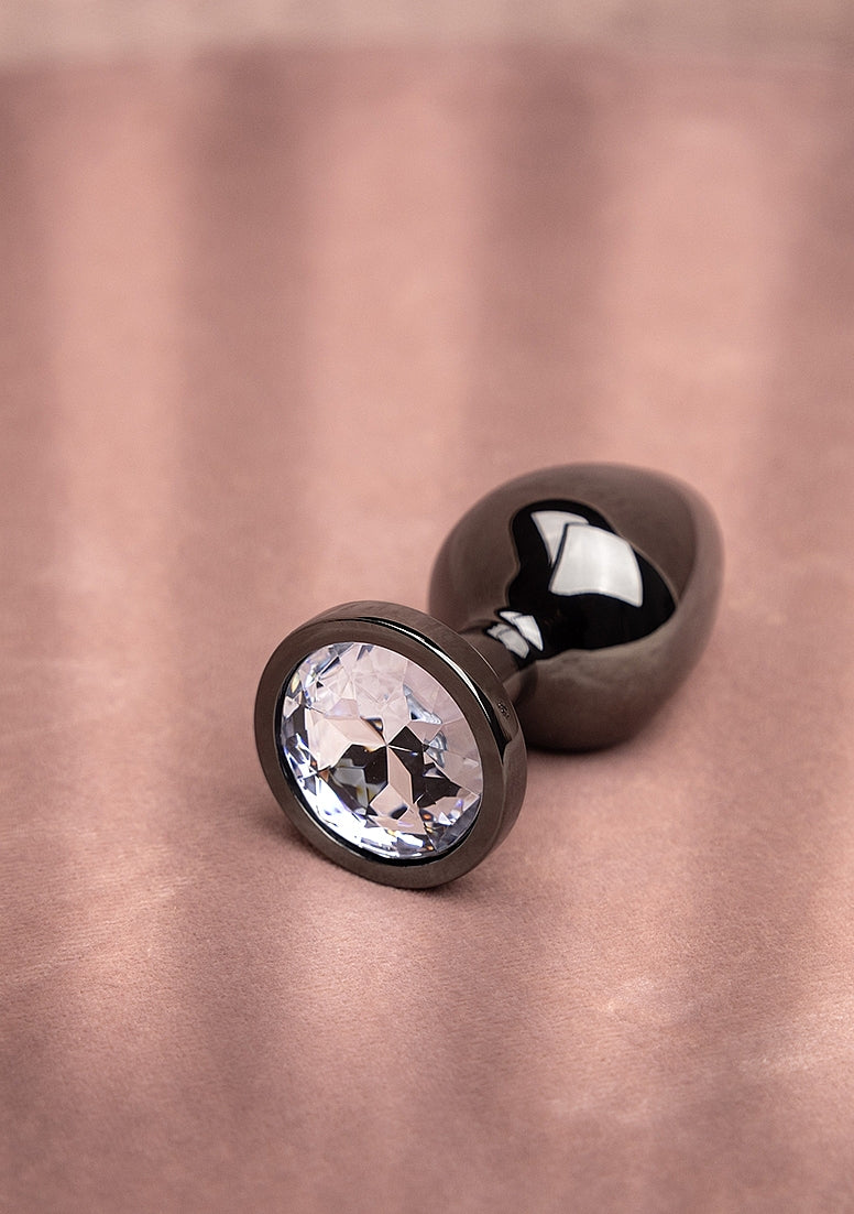 Round Gem Plug Black-Medium