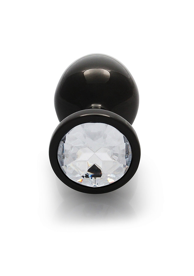 Round Gem Plug Black-Medium