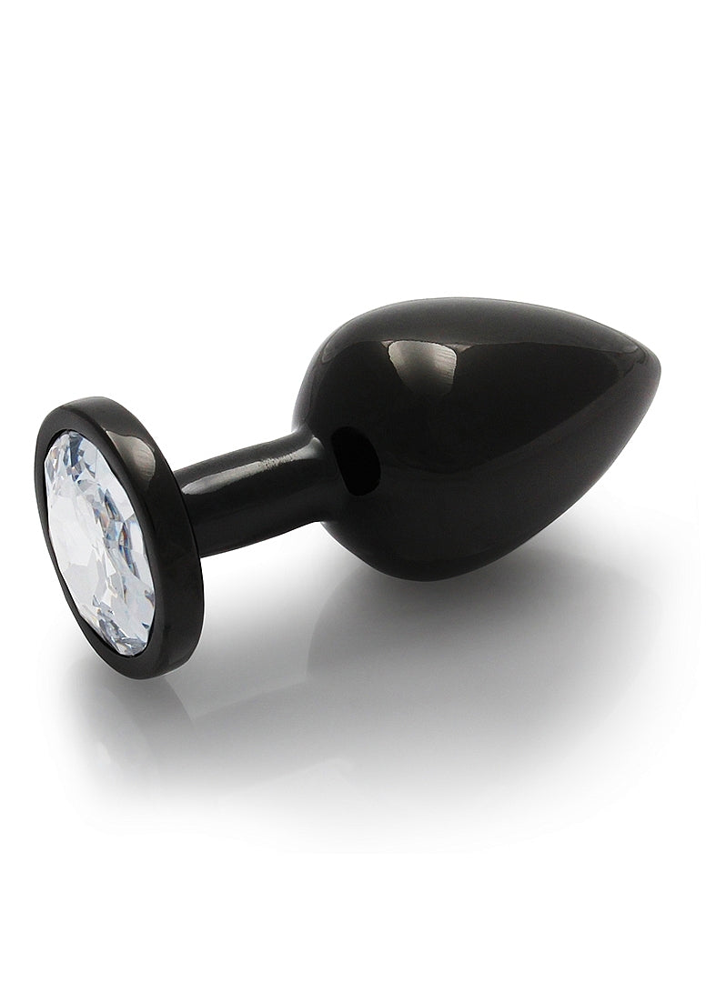 Round Gem Plug Black-Medium