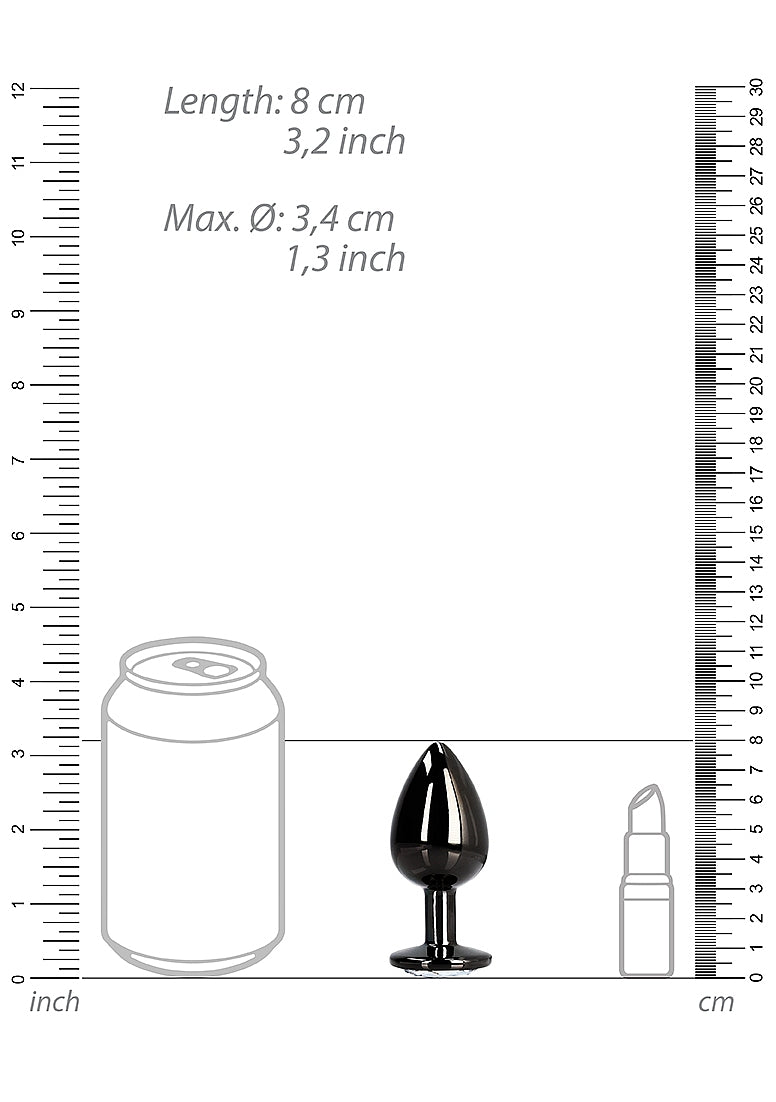 Round Gem Plug Black-Medium