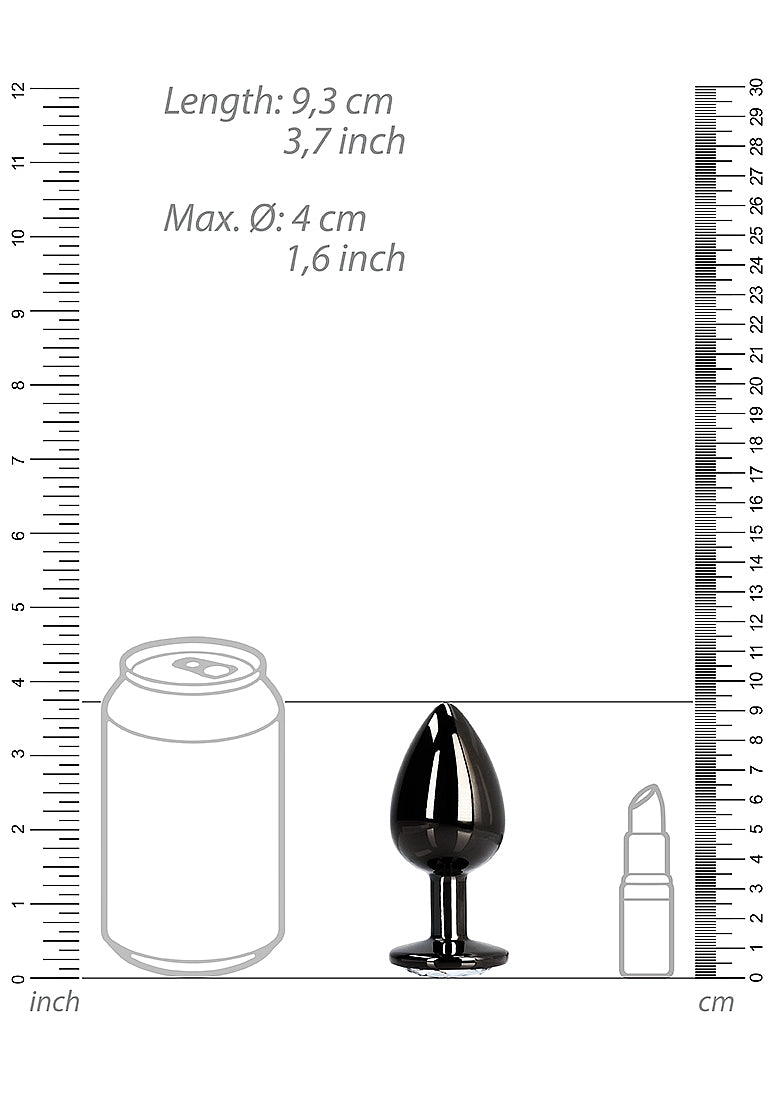 Round Gem Plug Black-Large