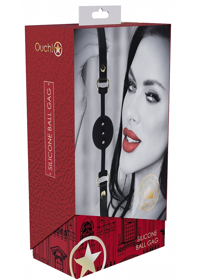 Ouch Milan Ball Gag-Black/Red