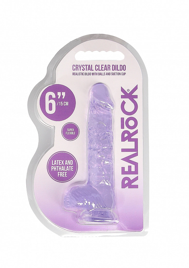 RealRock Dildo with Balls - Purple 6"