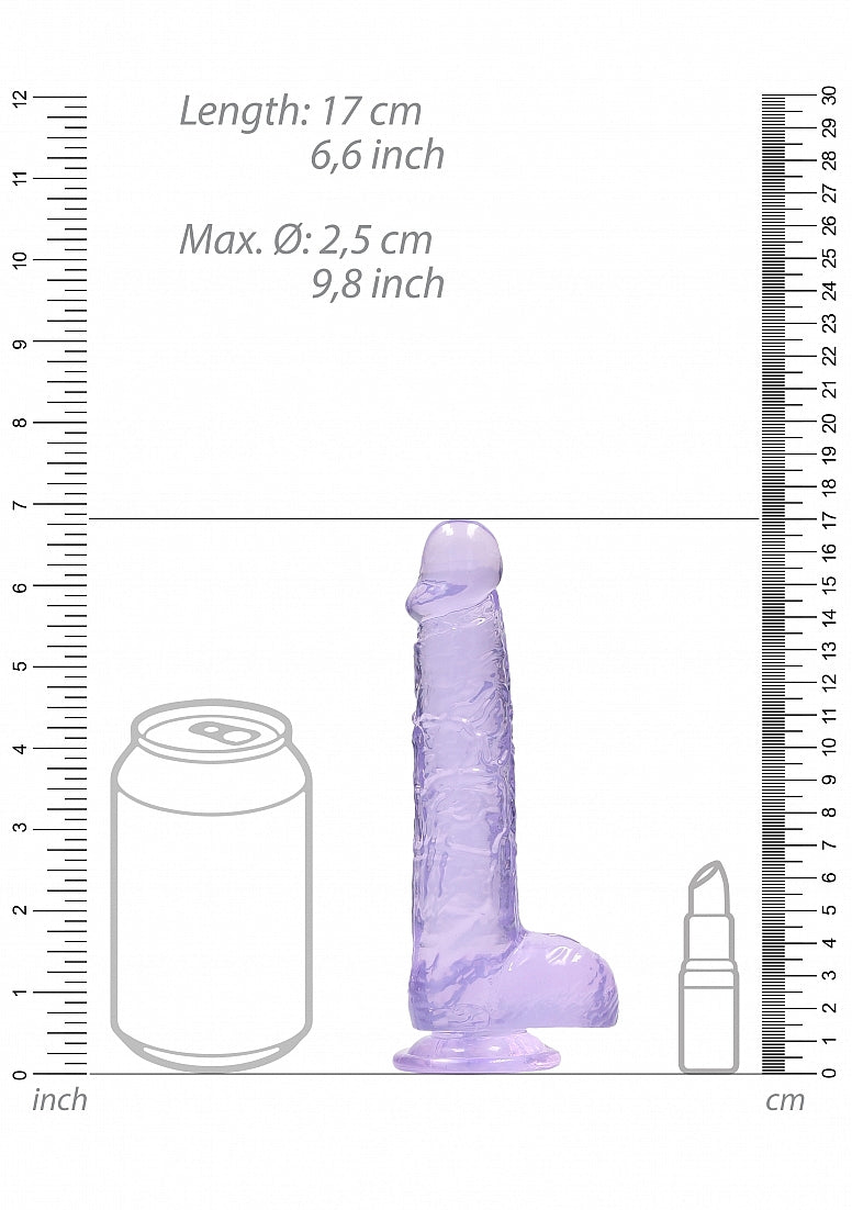 RealRock Dildo with Balls - Purple 6"