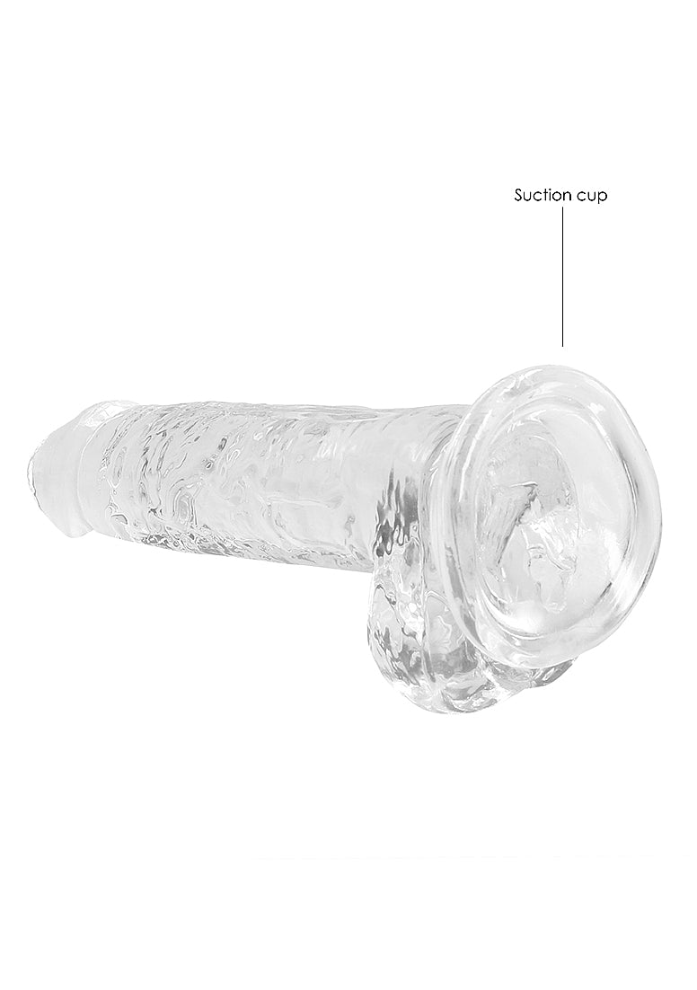 RealRock Dildo with Balls - Clear 7"