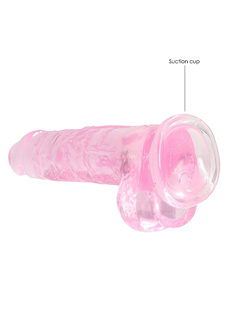 RealRock Dildo with Balls - Pink 8"