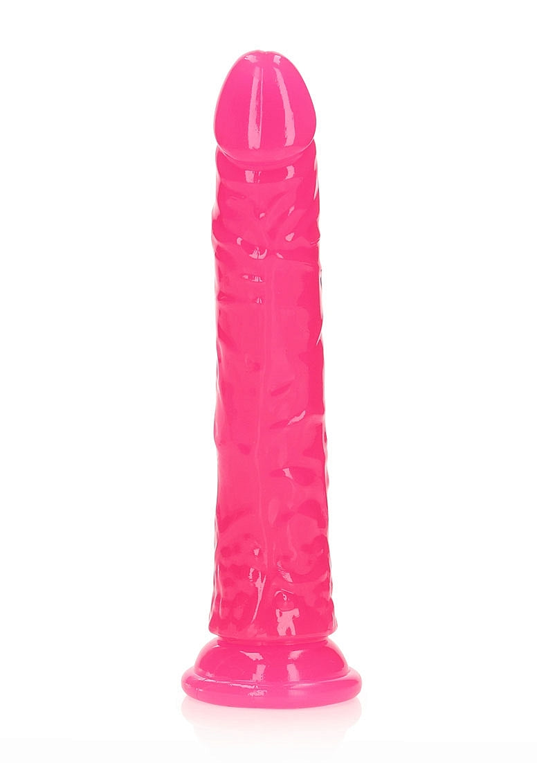 RealRock Glow In The Dark Dildo - Pink 8"