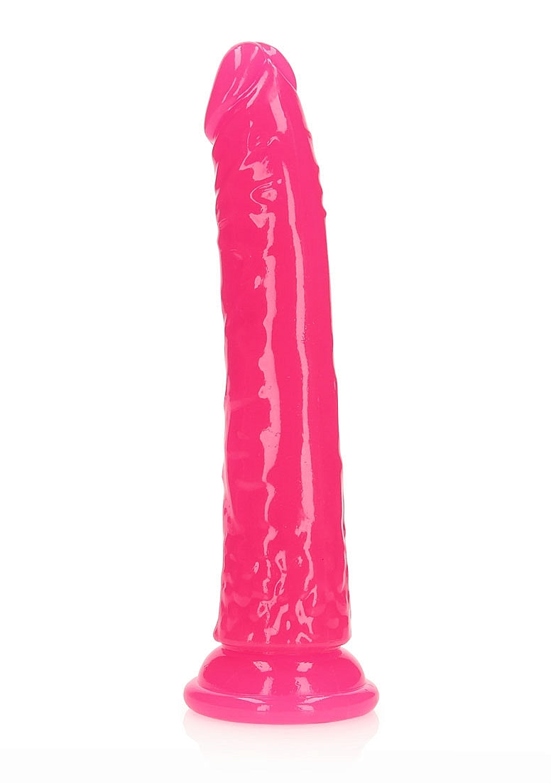 RealRock Glow In The Dark Dildo - Pink 8"