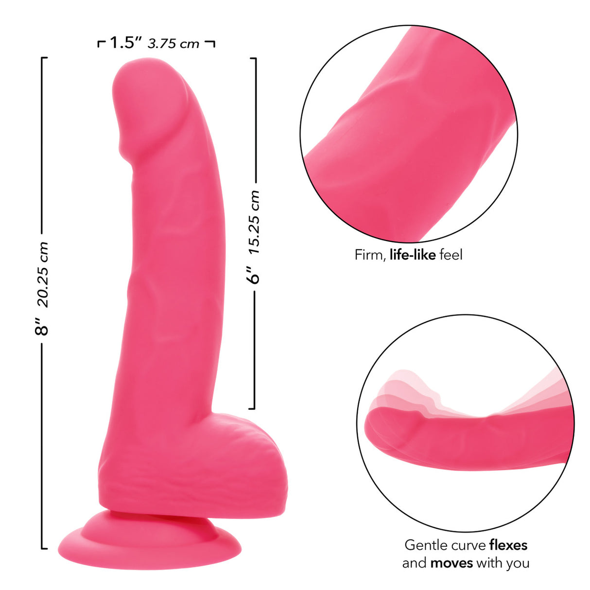 STUDS Neon Silicone 6" - Pink