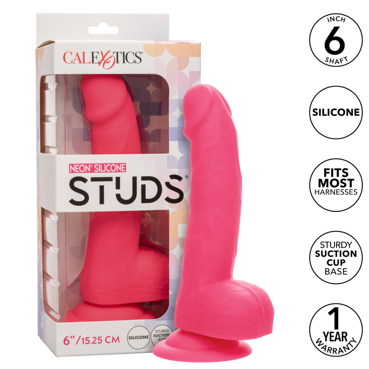 STUDS Neon Silicone 6" - Pink