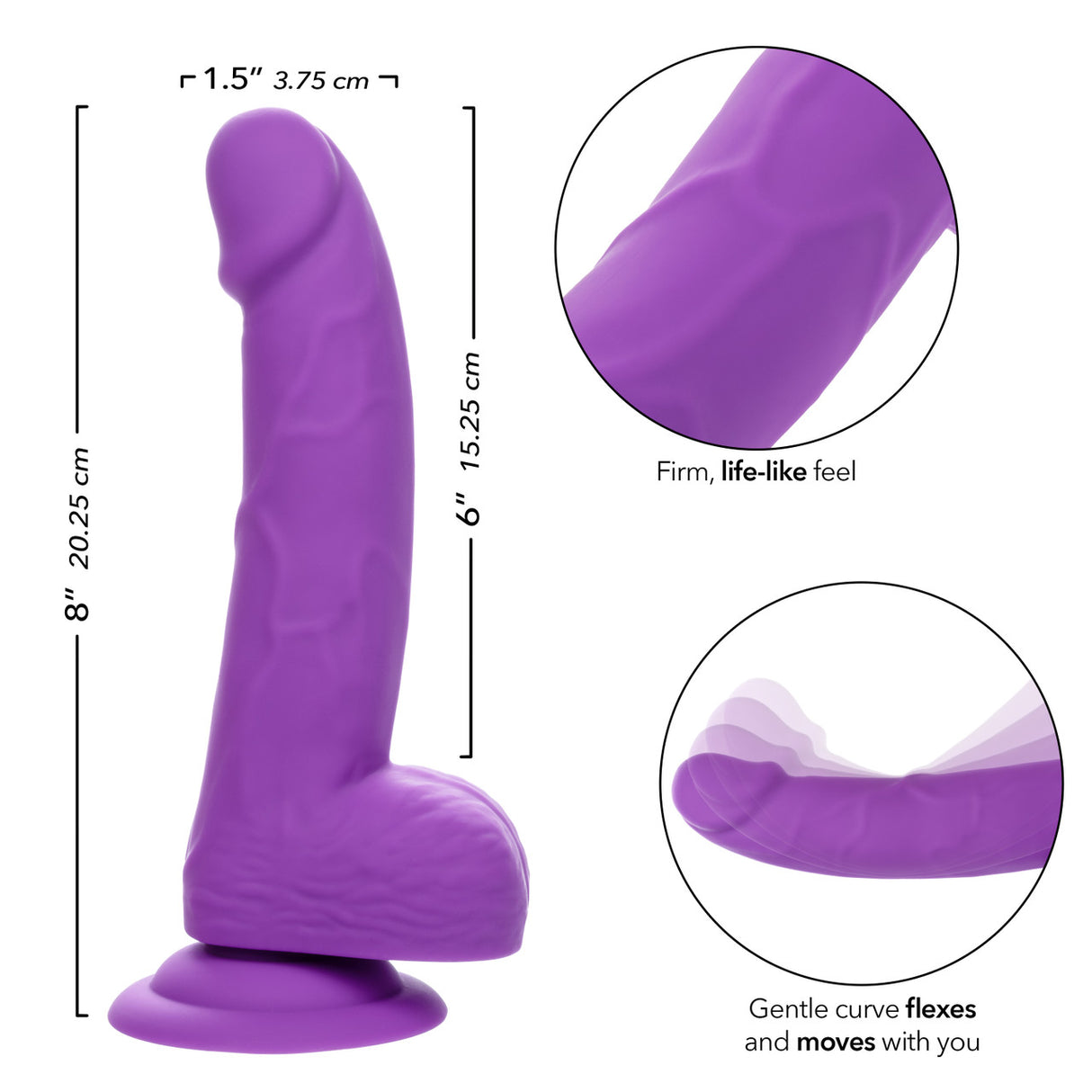 STUDS Neon Silicone 6" - Purple
