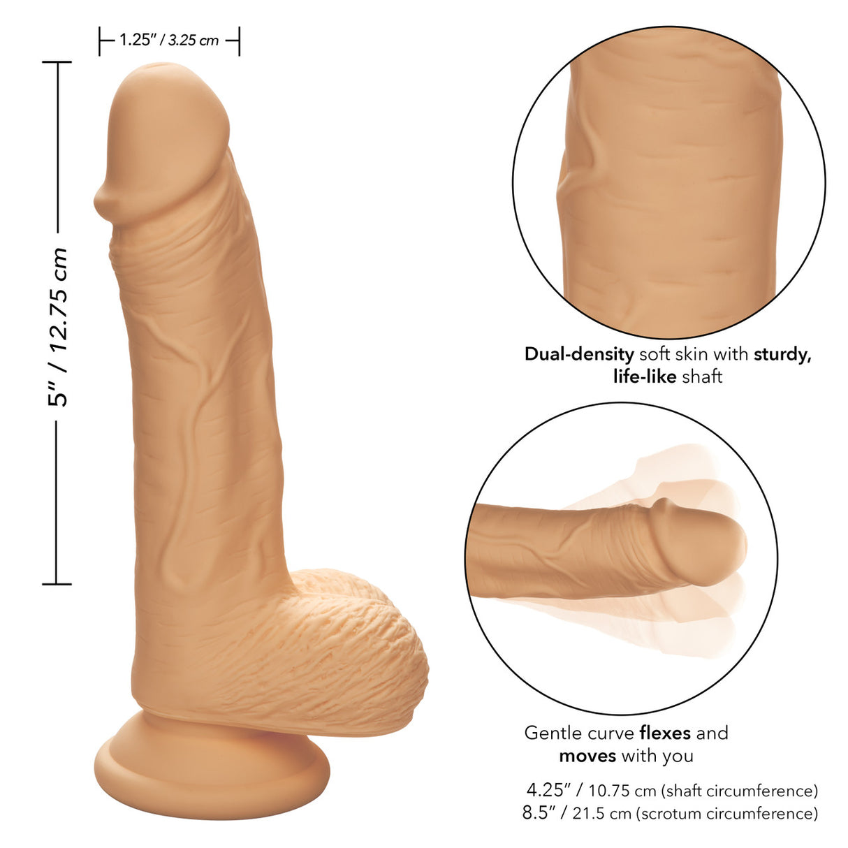 Silicone Stud Dual Density - Ivory 5"