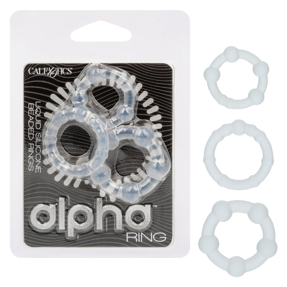 Alpha Ring Silicone Beaded 3pk