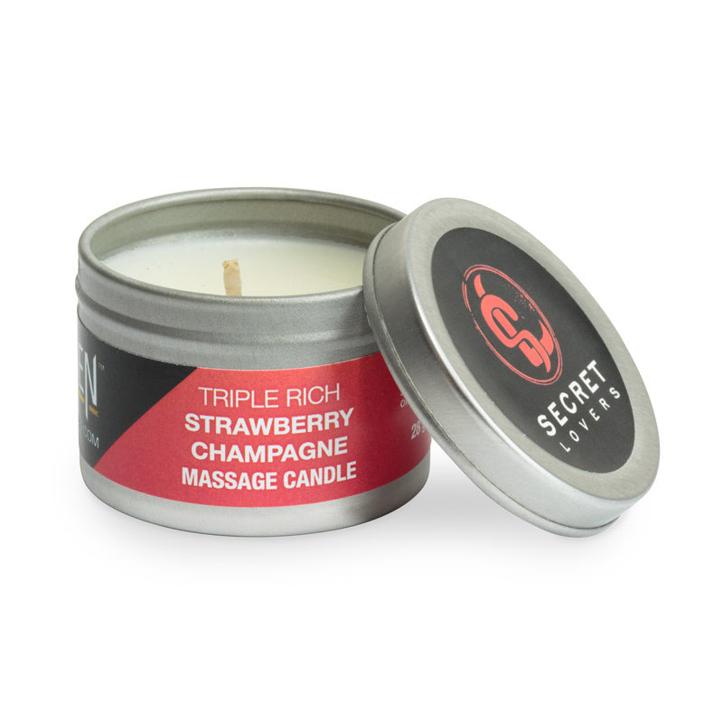 Secret Lovers Massage Candle-Strawberry Champagne