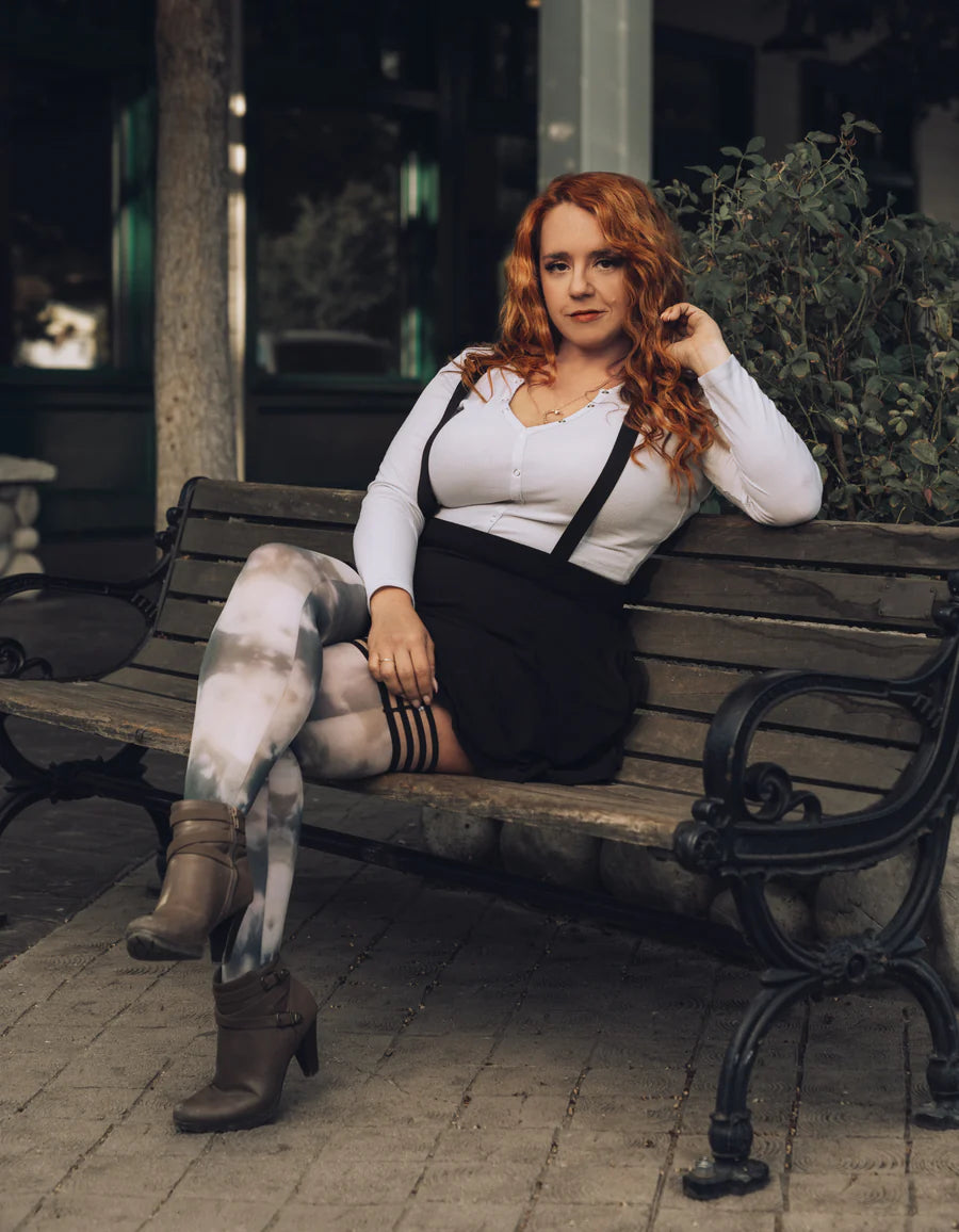 Thigh High: Mackenzie Black/White Tie Dye