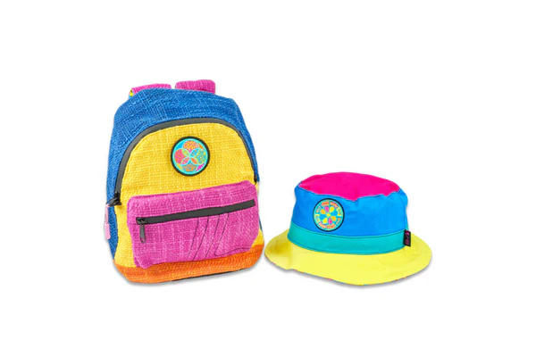 Dime Bags: Hyper-Pop "Reversible Mini Backpack and Bucket Hat" (LRG/XL) "Grassroots Collab"