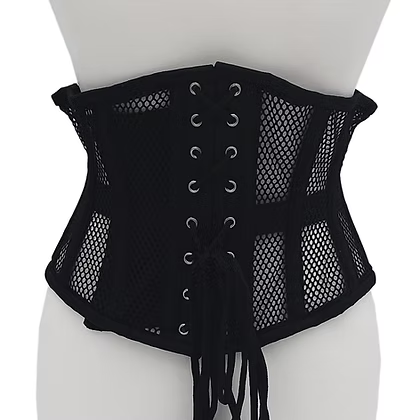 Rouge Mesh Corset-Black