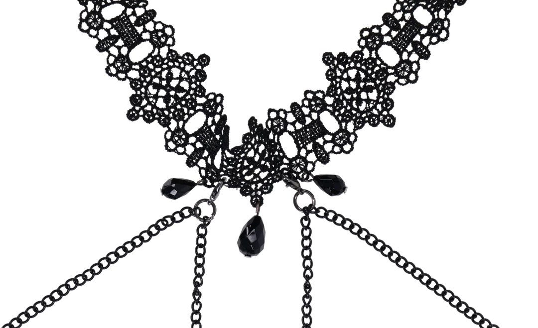 Sex & Mischief Lace Collar with Nipple Ties