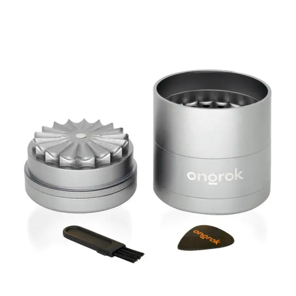 Ongrok: 5pc 3" Toothless Petal Grinder with Storage (Gun Metal)