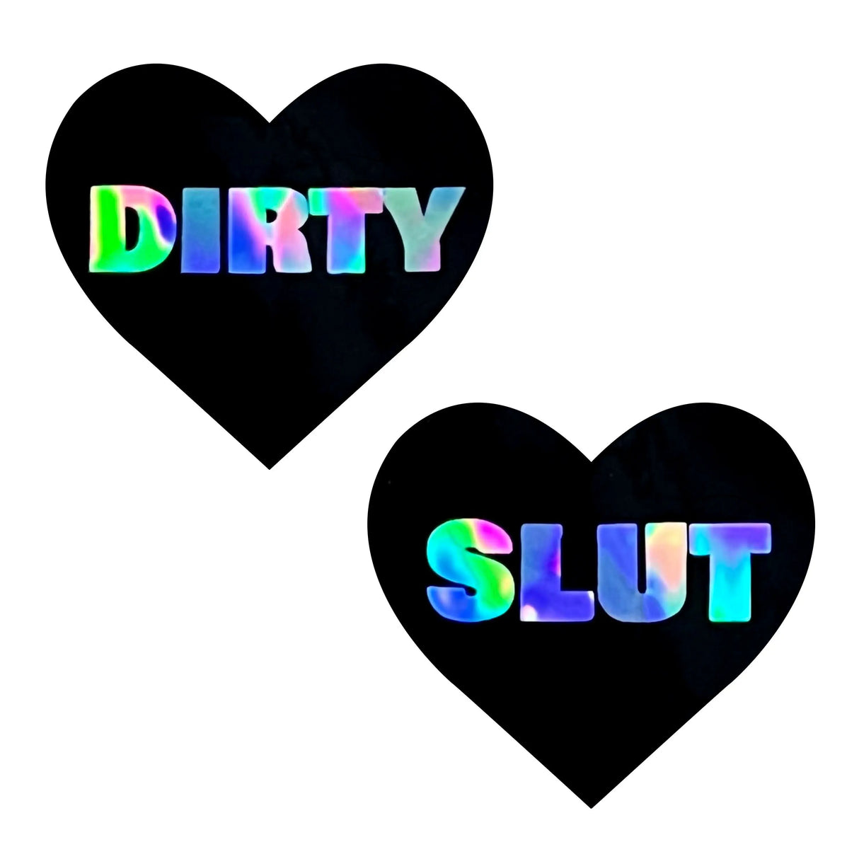 Pasties: Dirty Slut Dom Holo Heart