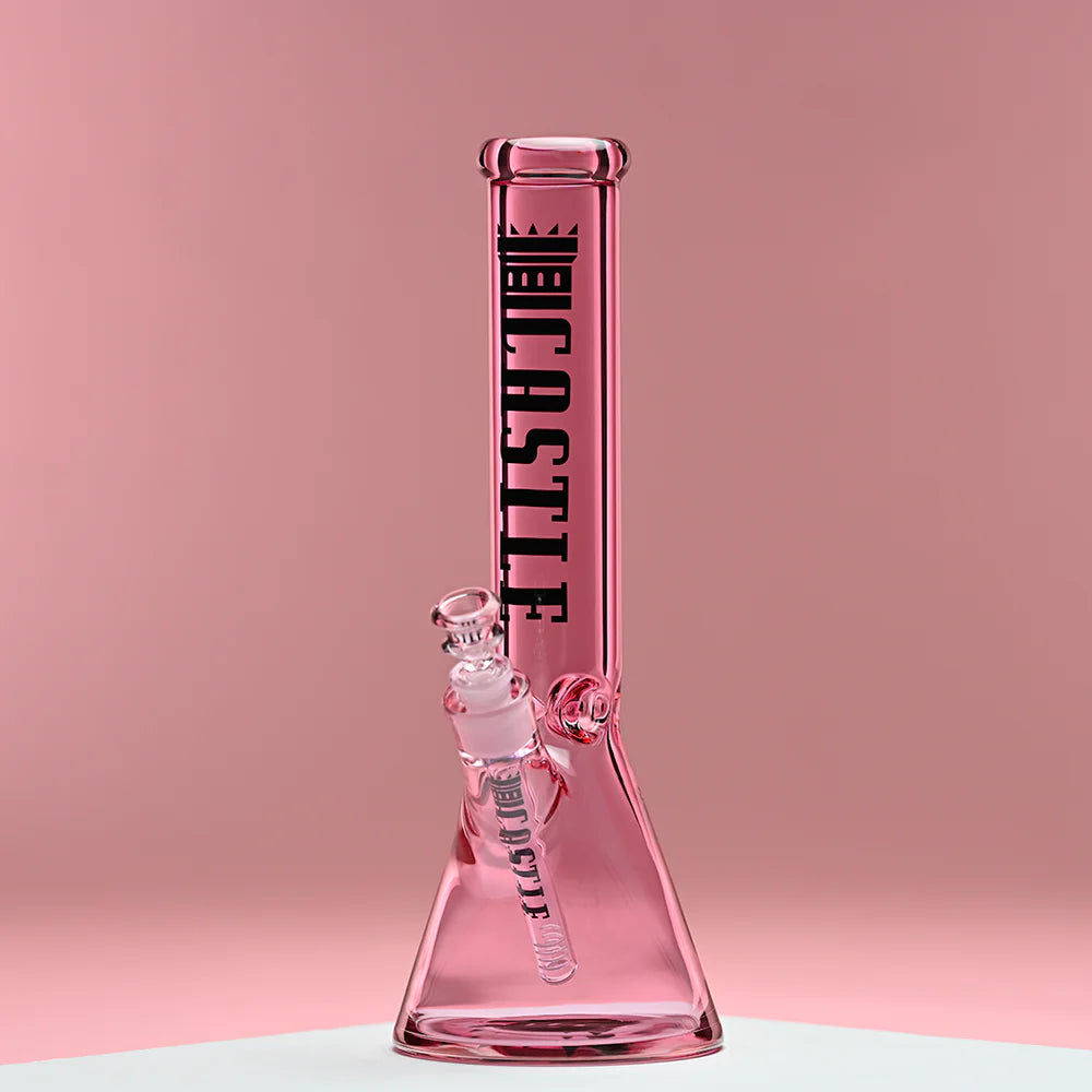 Castle Glass: 14" Luxe Electroplated (7mm Thick - Pink)