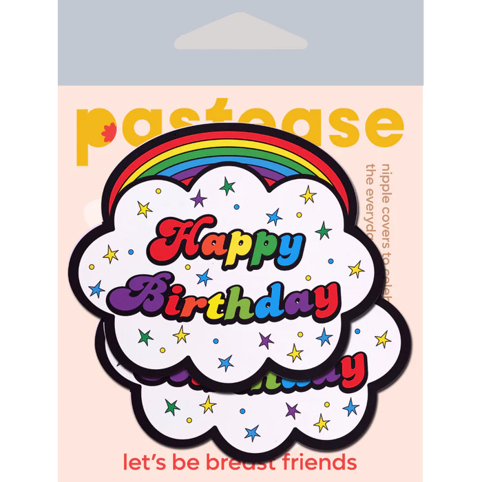 Pasties: Rainbow 'Happy Birthday' Cloud