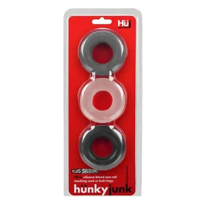 Oxballs 3pk Cockrings - Black/Grey