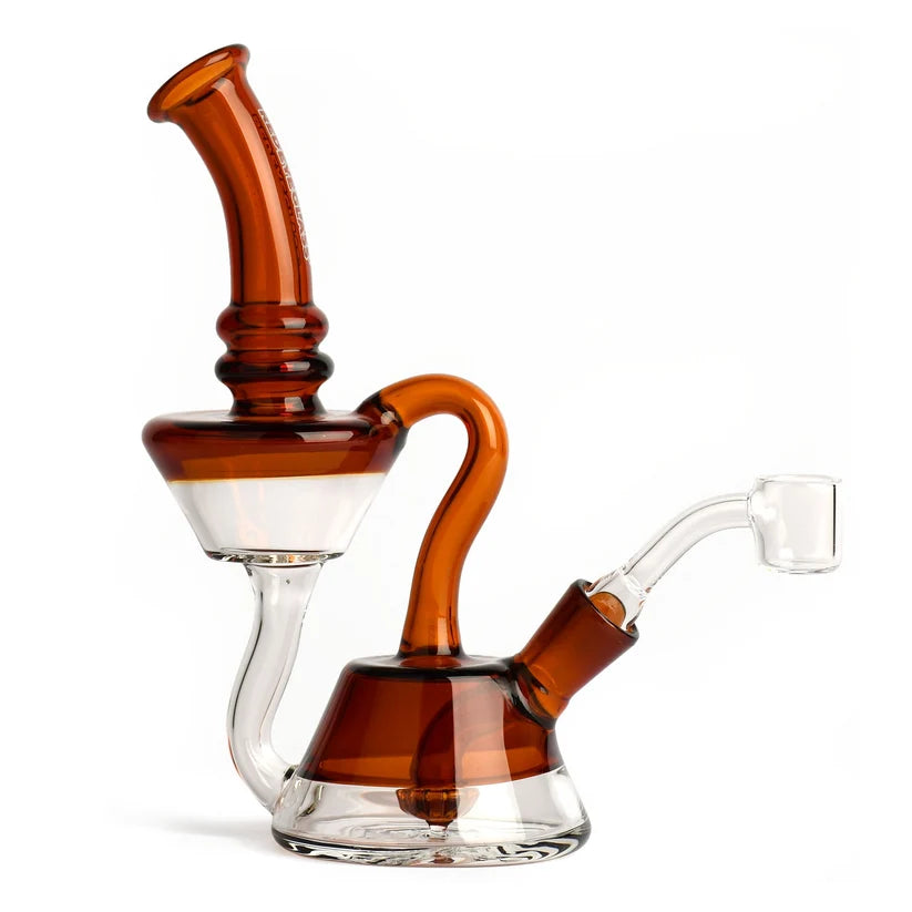 Red Eye Glass: 8" Waterton Recycler (Amber)