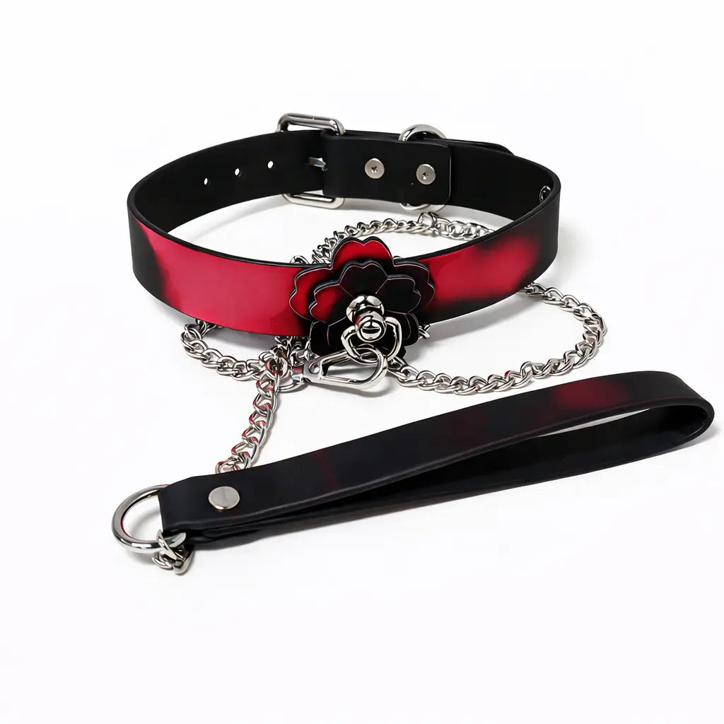Heat Tease Flower Collar - Black/Pink