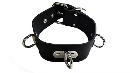 Rouge Rubber D Ring Collar-Black