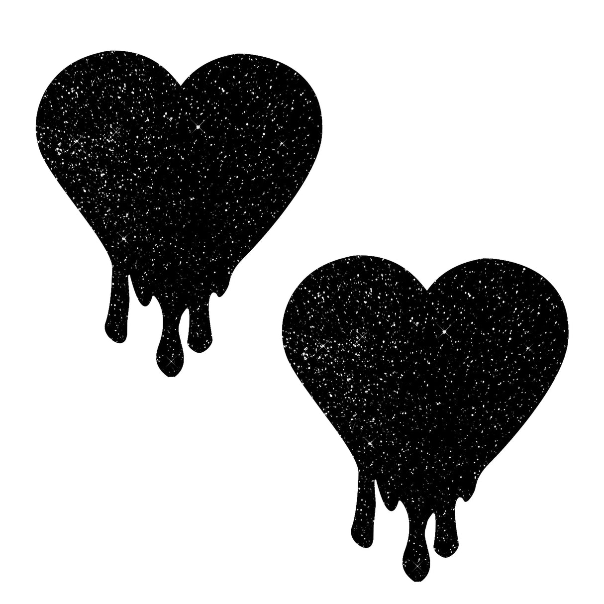 Pasties: Melty Black Glitter Heart