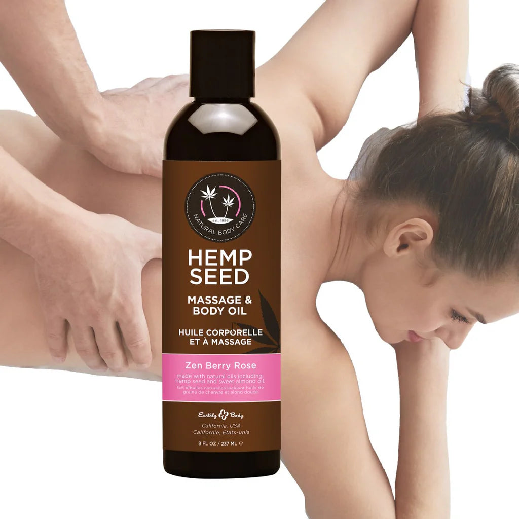 Earthly Body Hemp Massage Oil Zen Berry