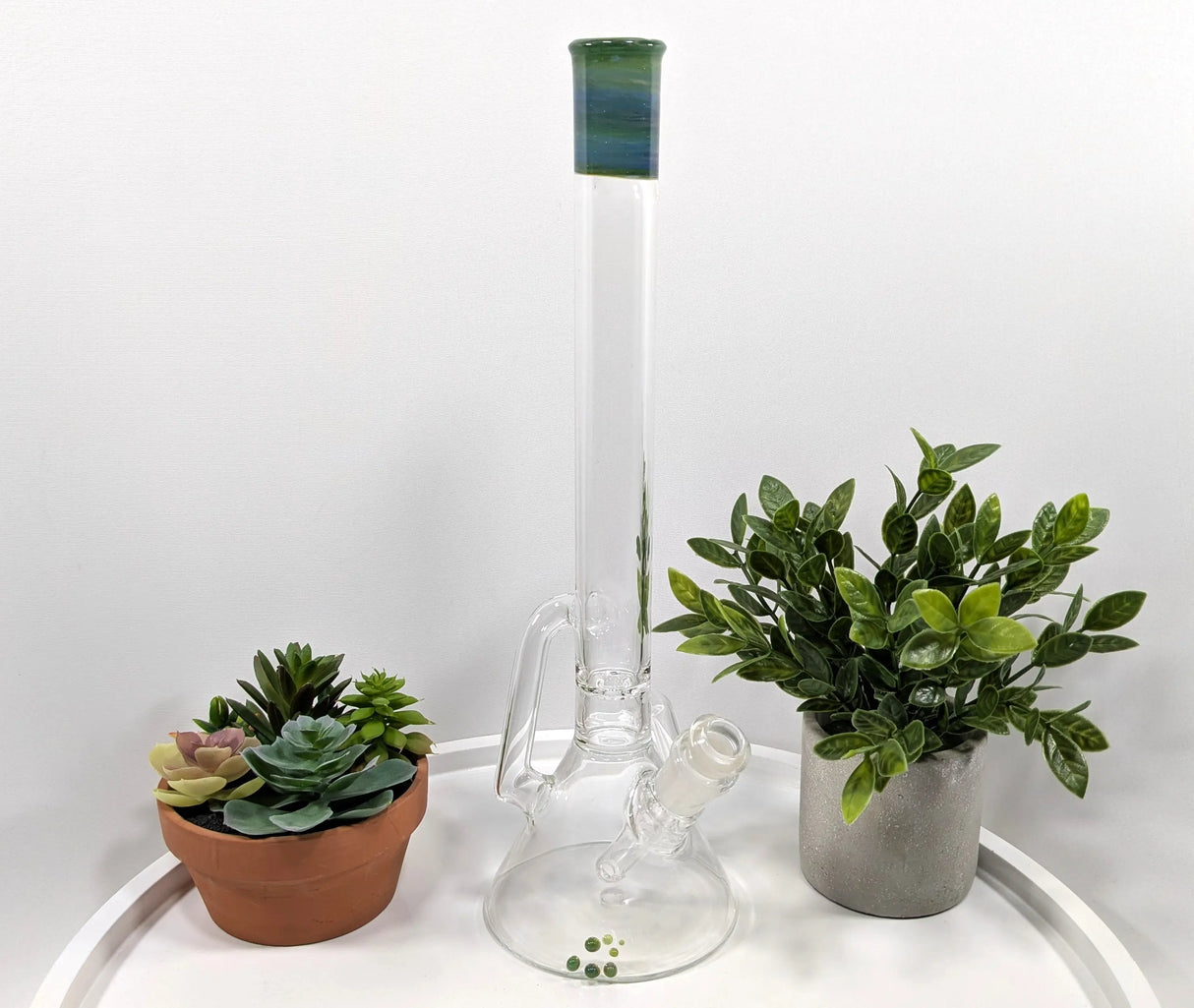 DiscoBox: Single Recycler w/ Removable Stem (14mm - Green Sparkle)