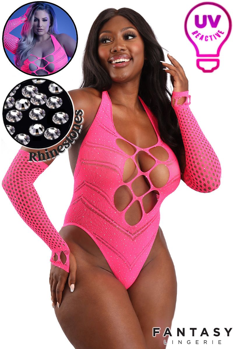 Flashback Rhinestones Teddy with Gloves- Pink