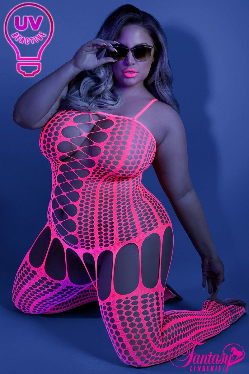 Hypnotic Criss-Cross Catsuit-Neon Pink