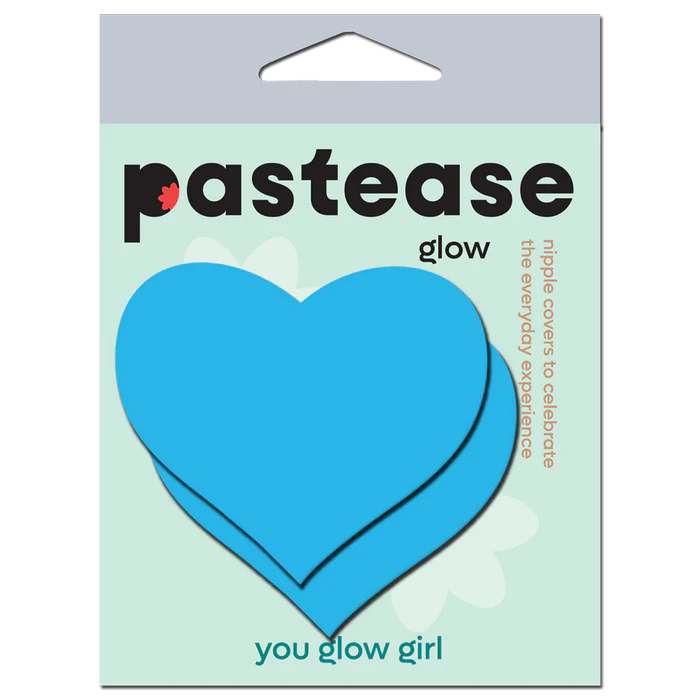 Pasties: Love Glow in the Dark Neon Heart-Turquoise