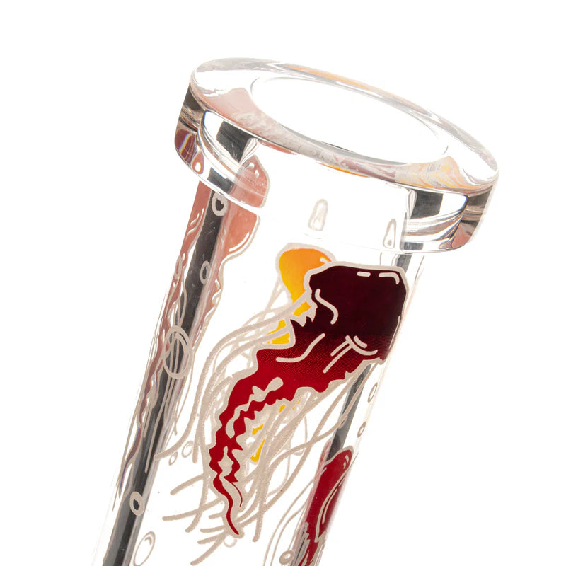 Red Eye Glass 15" 7mm Jellyfish Glow-in-the-Dark Beaker
