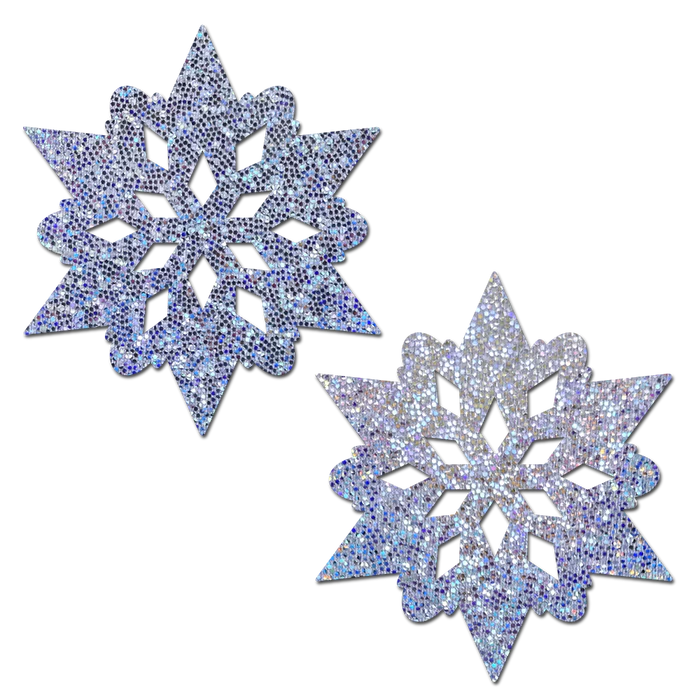 Pasties: Silver Glitter Snowflake
