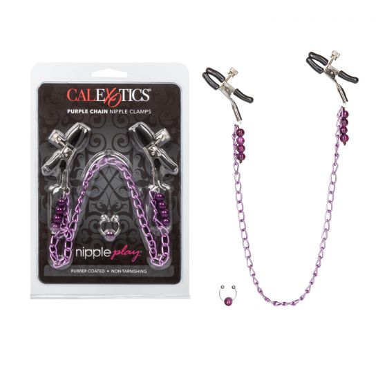 Nipple Clamps-Purple Chain