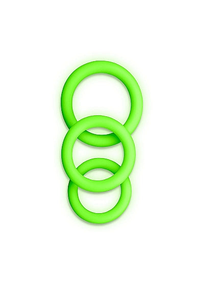Ouch Glow In The Dark Cockring Set 3pc