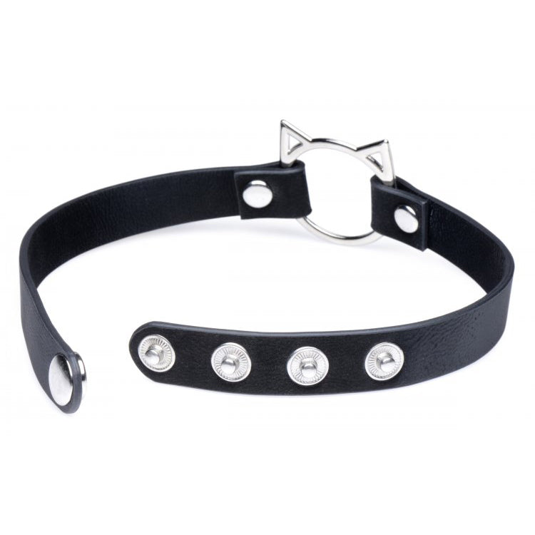 Kinky Kitty Ring Choker-Black