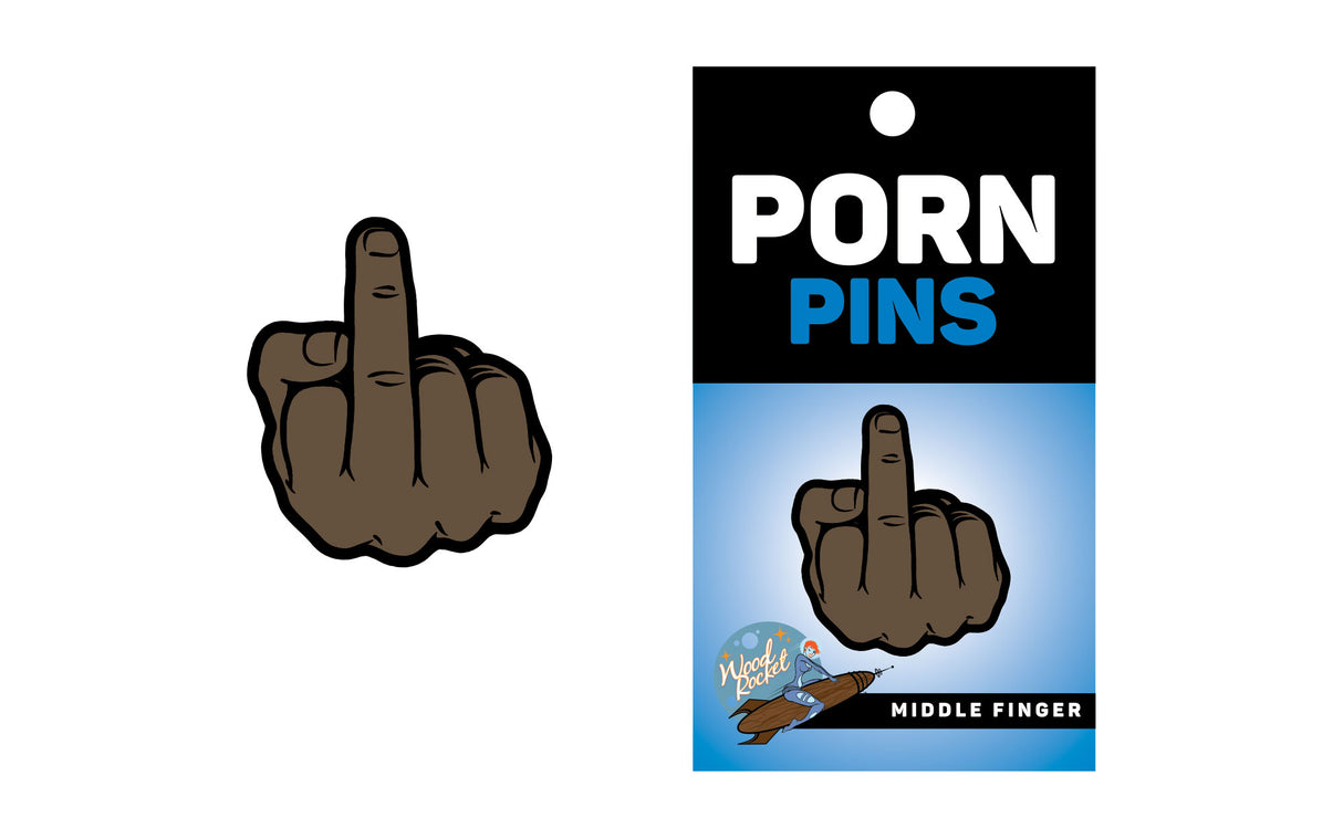 Pin: Middle Finger - Brown