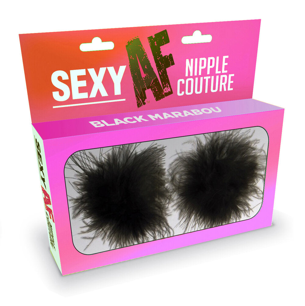 Sexy AF Nipple Covers-Black Fur