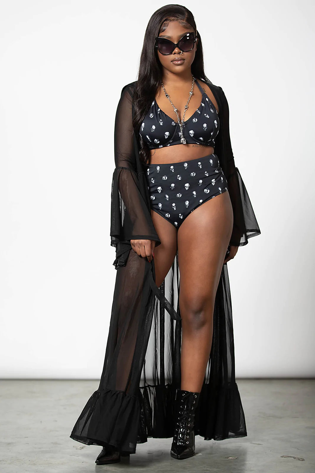 Swim: Skulls 2PC Black-XXL