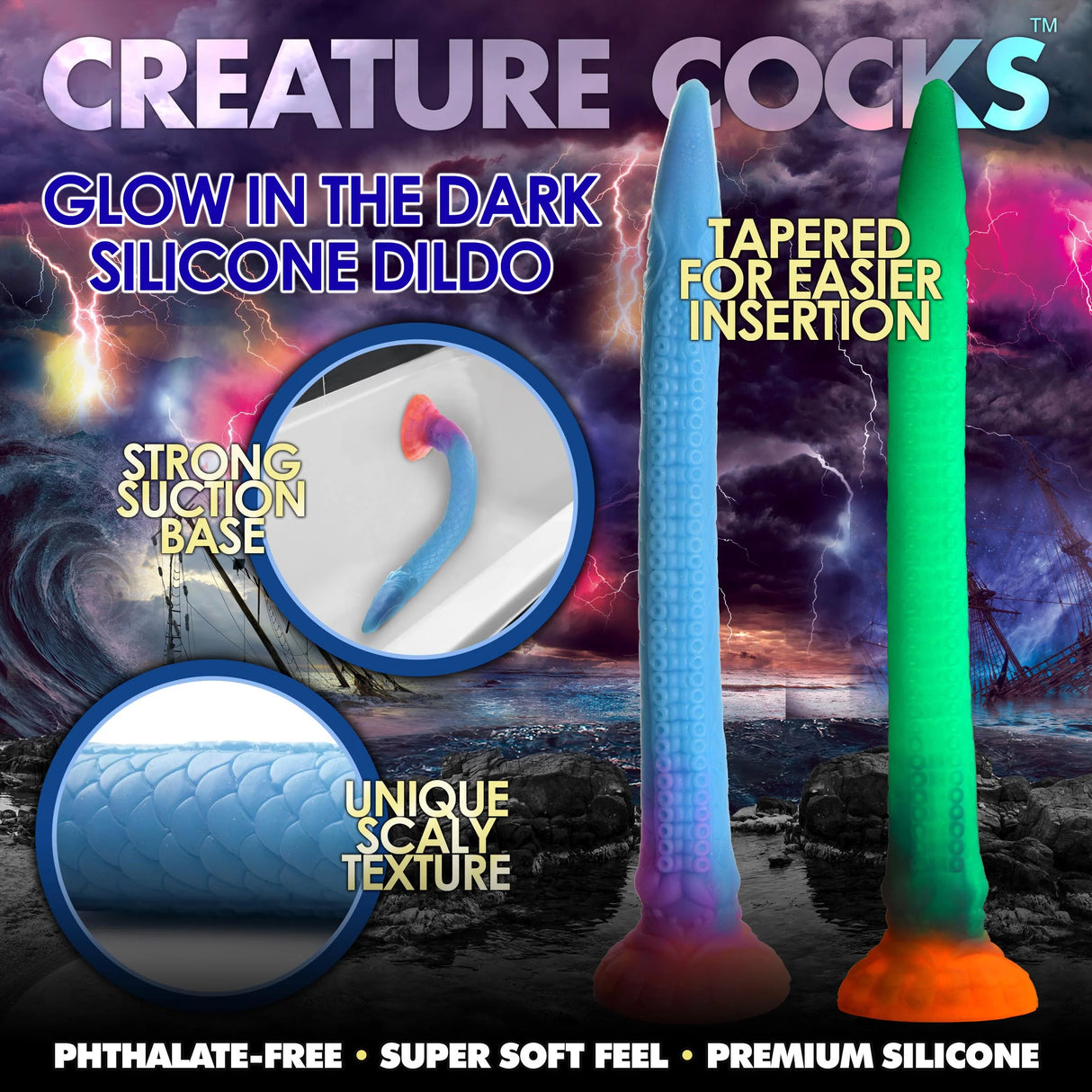 Creature Cocks Makara Glow in the Dark Snake