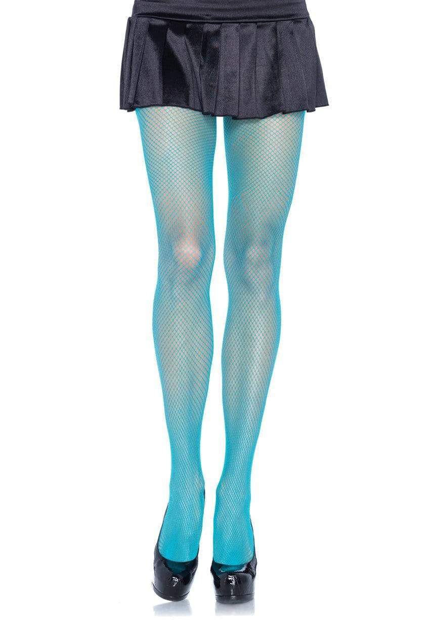 Risa Nylon Fishnet Tights- One Size Blue