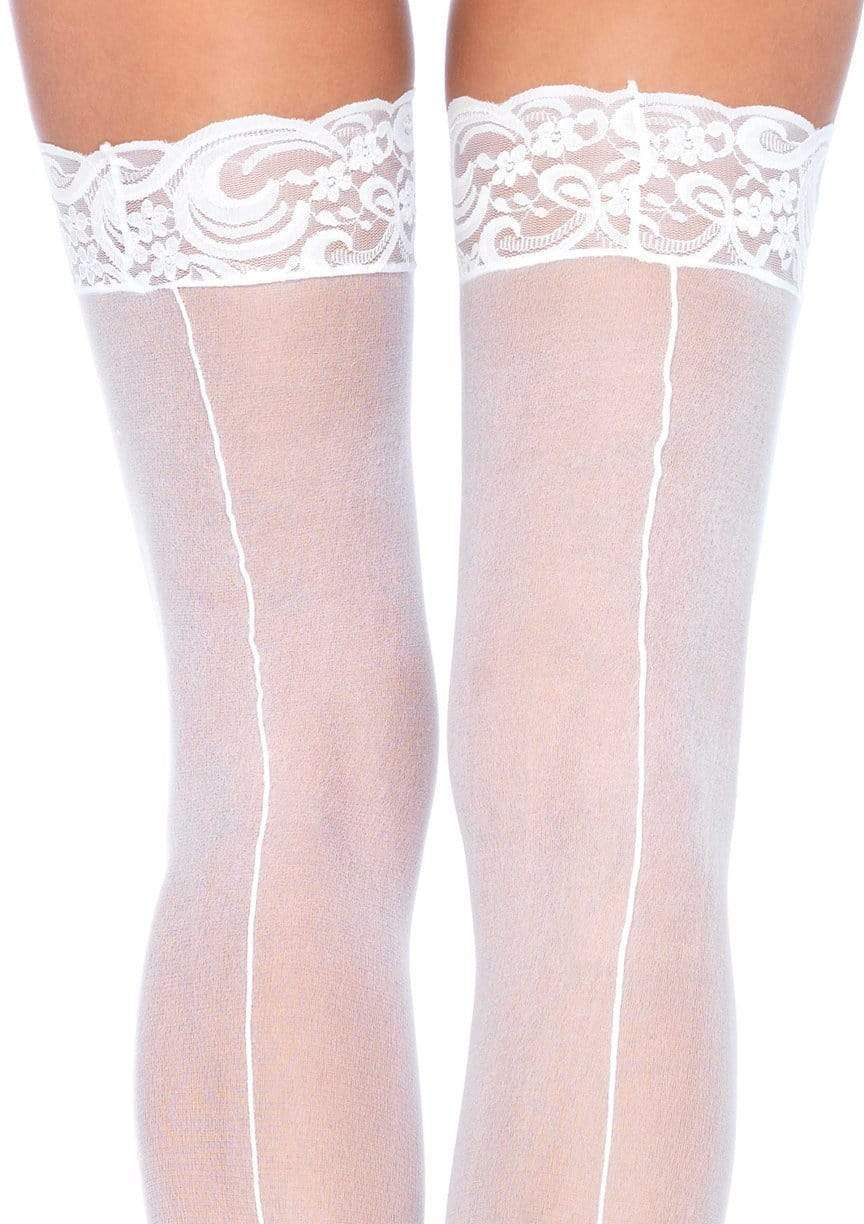 Nuna Sheer Thigh High Stockings- One Size White